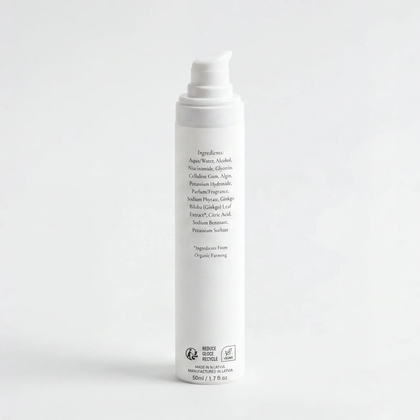 Clearveli Glow Gel Moisturiser jar, back label view