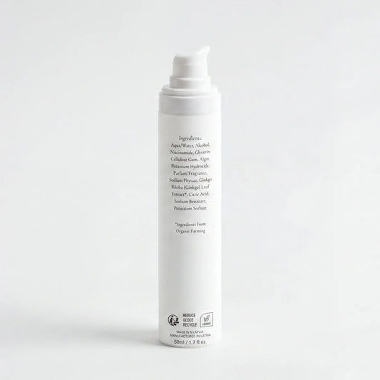 Clearveli Glow Gel Moisturiser jar, back label view