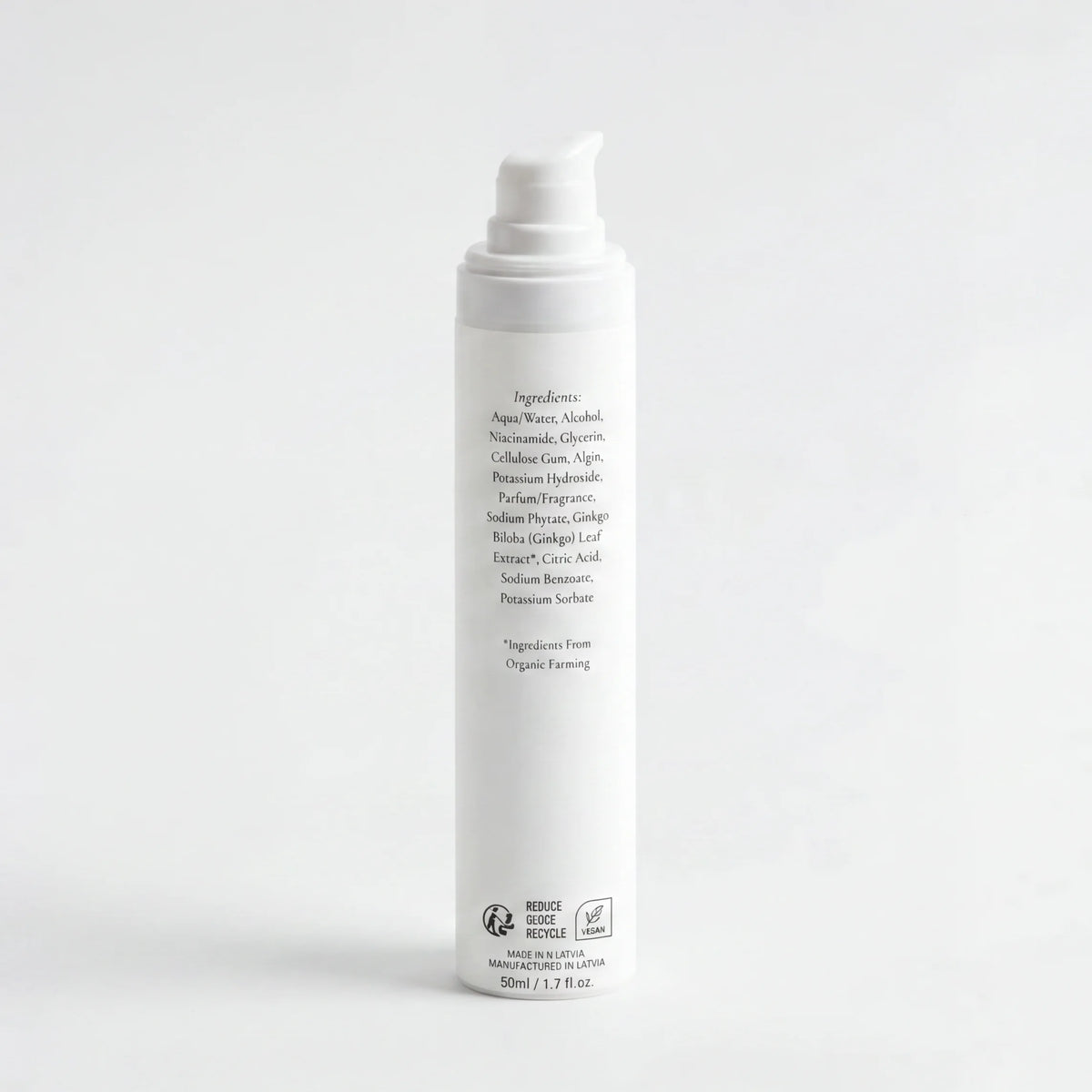 Clearveli Glow Gel Moisturiser jar, back label view