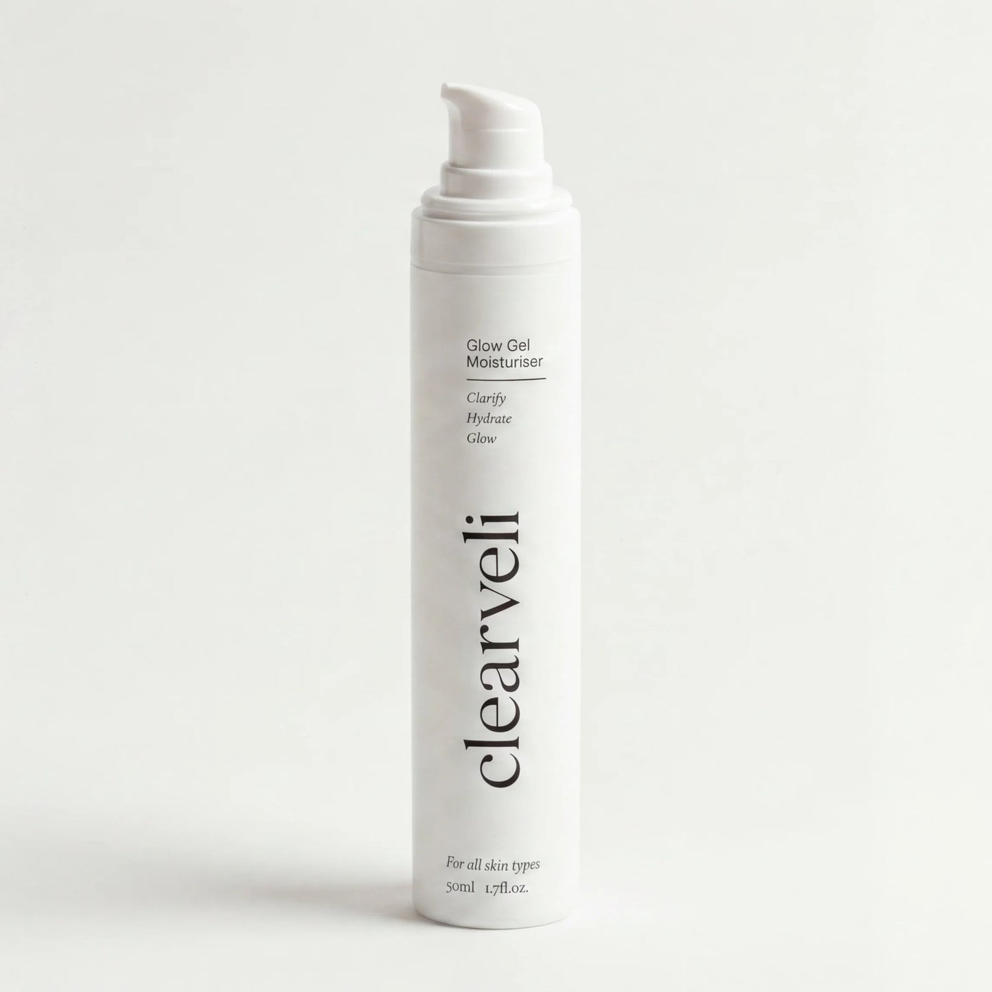 Clearveli Glow Gel Moisturiser jar, front view