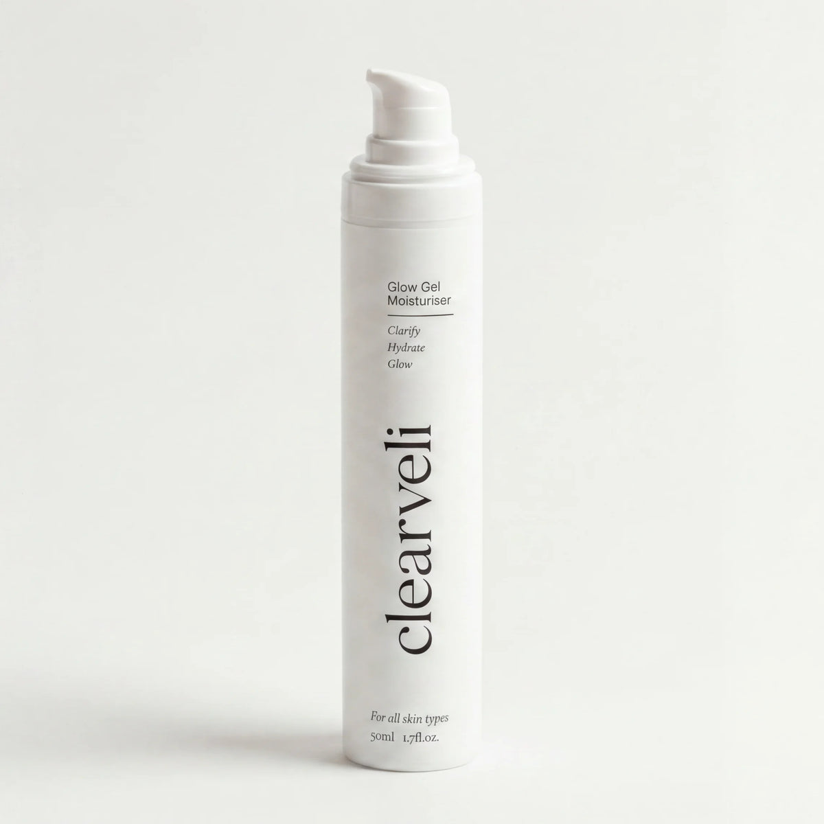 Clearveli Glow Gel Moisturiser jar, front view