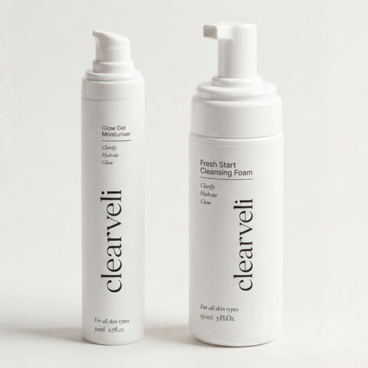 Clearveli Daily Glow Duo with Fresh Start Cleansing Foam and Glow Gel Moisturiser